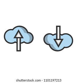 Download and upload cloud icons.
