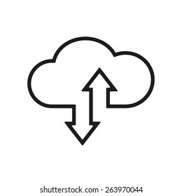 The download and upload to cloud icon.symbol. Flat Vector illustration