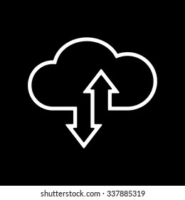 The download and upload to cloud icon.symbol. Flat Vector illustration