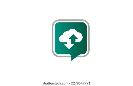 descarga nube de carga, envío de archivo, conexión a Internet, icono de almacenamiento de datos. ilustración hacia abajo de Vector