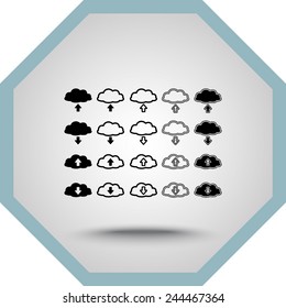 Download and upload from cloud sign  icon, vector illustration. Flat design style 