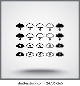 Download and upload from cloud sign  icon, vector illustration. Flat design style 