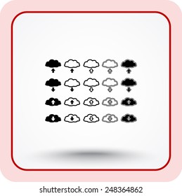 Download and upload from cloud sign  icon, vector illustration. Flat design style 
