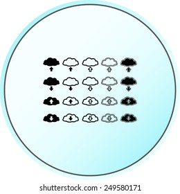 Download and upload from cloud sign  icon, vector illustration. Flat design style 