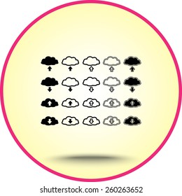 Download and upload from cloud sign  icon, vector illustration. Flat design style 