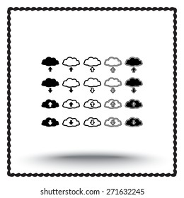 Download and upload from cloud sign  icon, vector illustration. Flat design style 