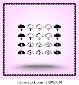 Download and upload from cloud sign  icon, vector illustration. Flat design style 