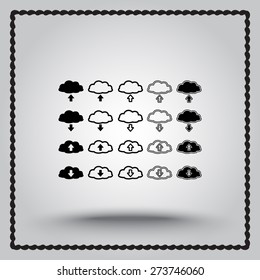 Download and upload from cloud sign  icon, vector illustration. Flat design style 