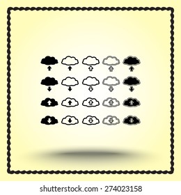 Download and upload from cloud sign  icon, vector illustration. Flat design style 