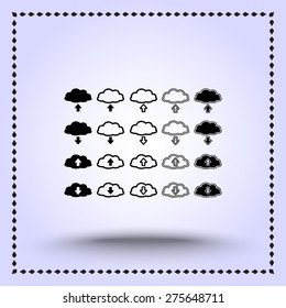 Download and upload from cloud sign  icon, vector illustration. Flat design style 