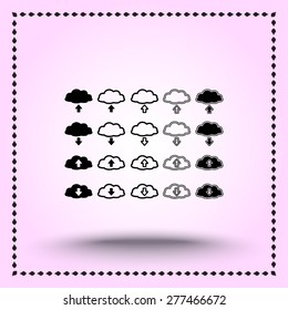 Download and upload from cloud sign  icon, vector illustration. Flat design style 
