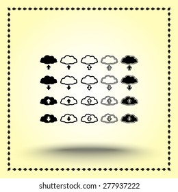 Download and upload from cloud sign  icon, vector illustration. Flat design style 