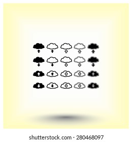 Download and upload from cloud sign  icon, vector illustration. Flat design style 
