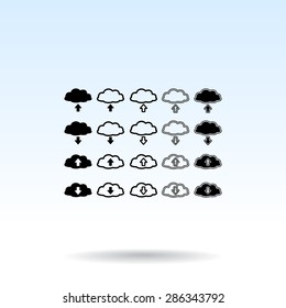 Download and upload from cloud sign  icon, vector illustration. Flat design style 
