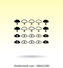 Download and upload from cloud sign  icon, vector illustration. Flat design style 
