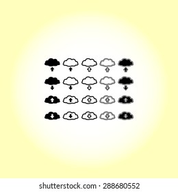 Download and upload from cloud sign icon, vector illustration. Flat design style 