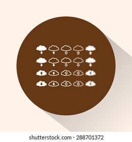 Download and upload from cloud sign  icon, vector illustration. Flat design style 