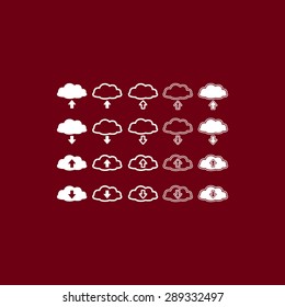 Download and upload from cloud sign  icon, vector illustration. Flat design style 