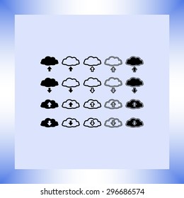 Download and upload from cloud sign  icon, vector illustration. Flat design style 