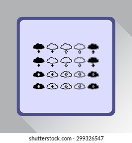 Download and upload from cloud sign  icon, vector illustration. Flat design style 
