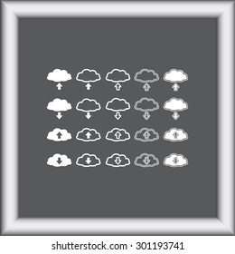 Download and upload from cloud sign  icon, vector illustration. Flat design style 