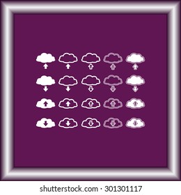 Download and upload from cloud sign  icon, vector illustration. Flat design style 