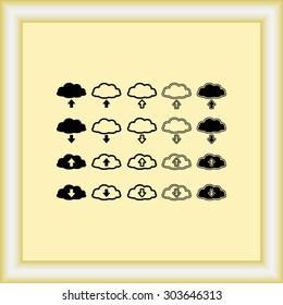Download and upload from cloud sign  icon, vector illustration. Flat design style 