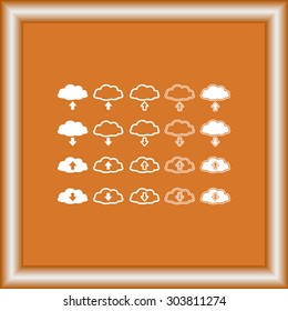 Download and upload from cloud sign  icon, vector illustration. Flat design style 