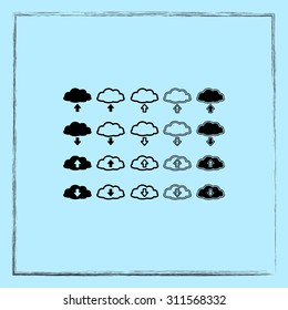 Download and upload from cloud sign  icon, vector illustration. Flat design style 