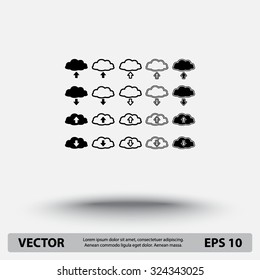 Download and upload from cloud sign  icon, vector illustration. Flat design style 