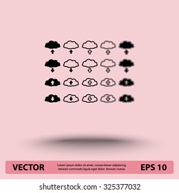Download and upload from cloud sign  icon, vector illustration. Flat design style 