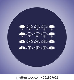 Download and upload from cloud sign  icon, vector illustration. Flat design style 