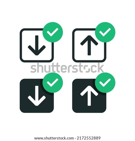 Download upload complete. Vector illustration
