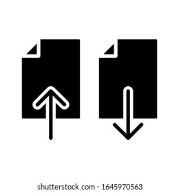 download and upload document icon vector template