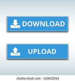 Download and upload flat buttons