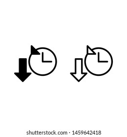 Download and upload history icon. with outline and glyph styles