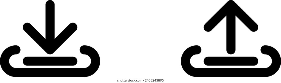 vector de botón de icono de descarga y carga