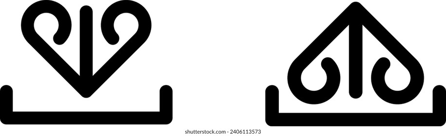 download and upload icon button vector