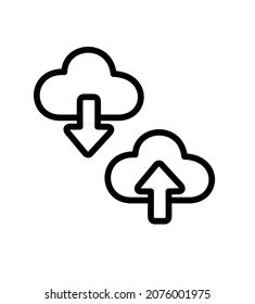 Download and upload icon cloud vector illustration 
