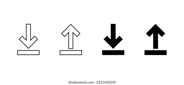 Download and upload icon in generic design. Downloading and uploading sign symbol