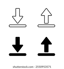 Download and upload icon in generic design. Downloading and uploading sign symbol