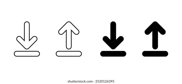 Download and upload icon in generic style. Downloading and uploading sign symbol