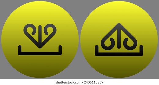 download and upload icon on circle background