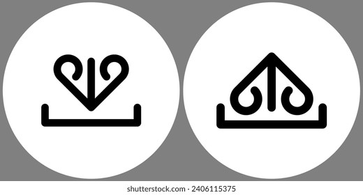 download and upload icon on circle background