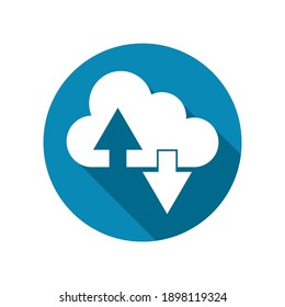 icono de descarga y envío en la nube. aislado de fondo blanco. ilustración vectorial