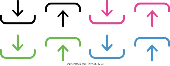 Download and Upload icon. Download sign. Download symbol. Vector