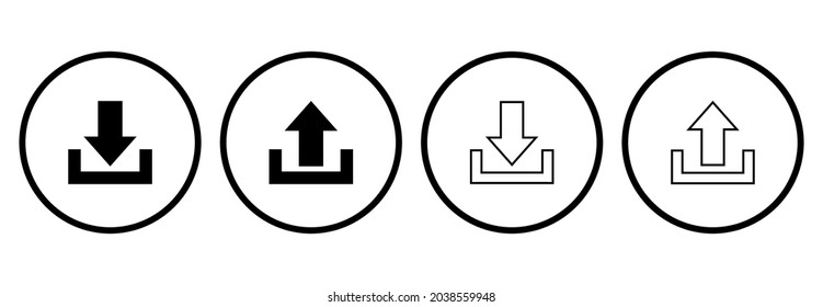 download, upload icon vector with arrow symbol illustrations