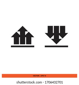 Icono de descarga y carga. Plantilla de diseño de vectores para ilustración. 