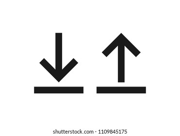 Download and Upload icon. Download vector icon. Upload vector icon.Download and Upload on white background