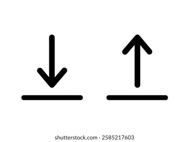 download and upload icon vector on white background